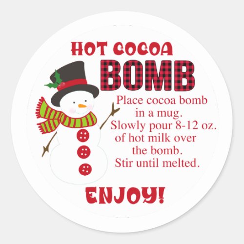 Snowman Hot cocoa bomb sticker