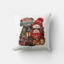 Snowman Hot Cocoa Pillow Christmas Gift
