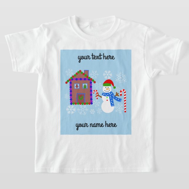 Snowman & House #1 T-Shirt  (Laydown)