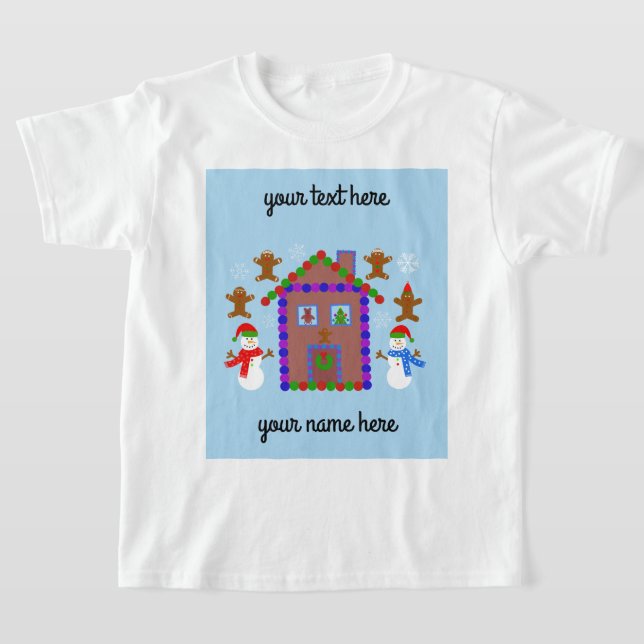 Snowman & House #3 T-Shirt  (Laydown)