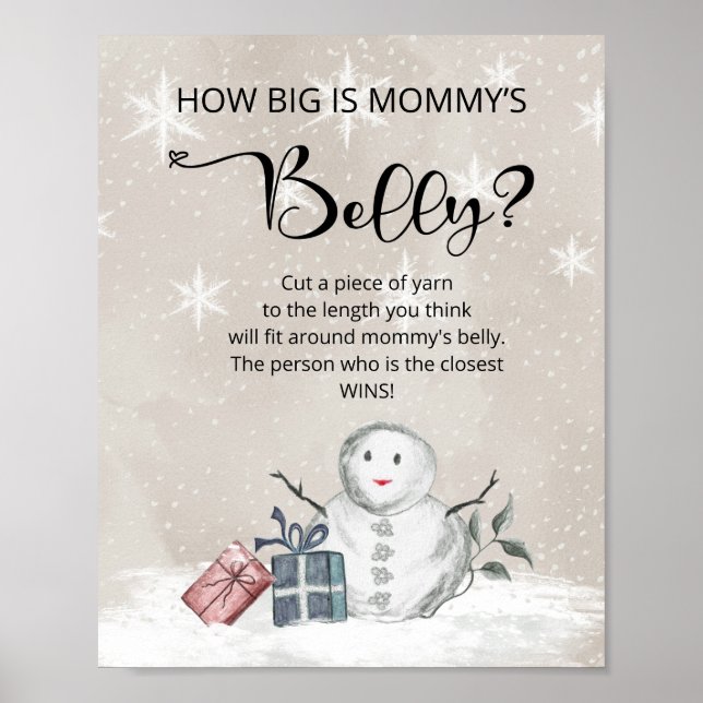 Snowman how big is mommy's belly game poster (Front)