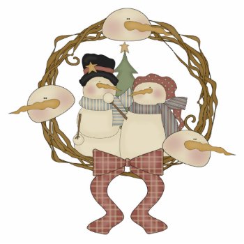 Snowman Husband And Wife Ornament by christmas_tshirts at Zazzle