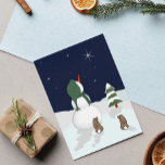 Snowman I Know That Was You Remembrance Card<br><div class="desc">This Remembrance Holiday Card features a Snowman and Rabbits looking up at a starry nite sky. The verse reminds us that we are
being watched over.</div>