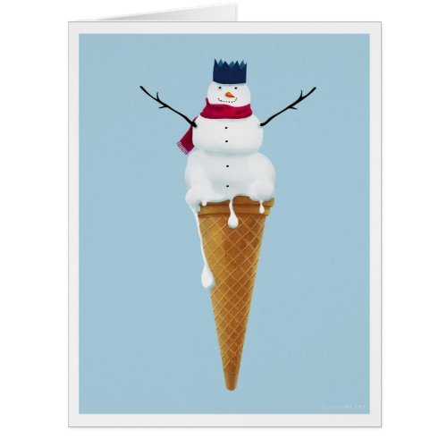 Snowman Ice Cream Cone _ large card