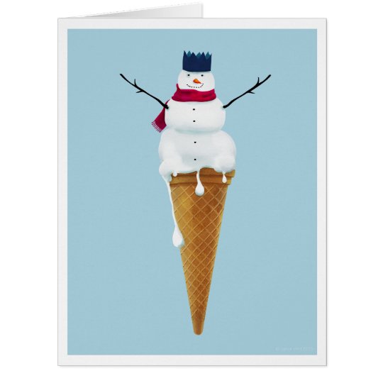 Snowman Ice Cream Cone Large Card Zazzlecom.