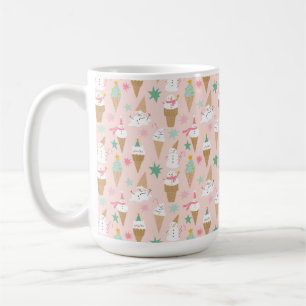 Snowman Ice Cream Cones Christmas Pattern Coffee Mug