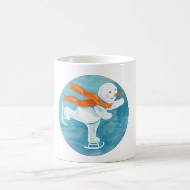 Snowman Ice Skater   Coffee Mug (Center)