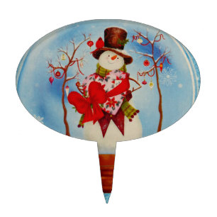 Snowman in a Snow Globe Cake Topper