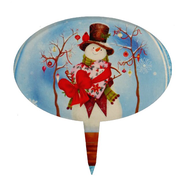 Snowman in a Snow Globe Cake Topper (Front)