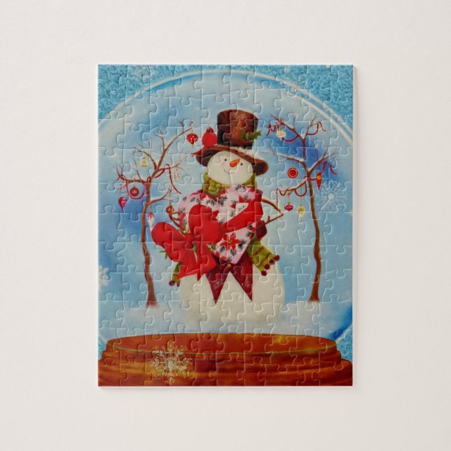 Snowman in a Snow Globe Jigsaw Puzzle (Vertical)