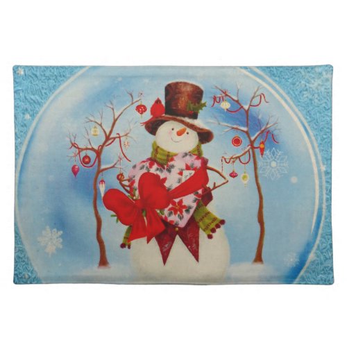 Snowman in a Snow Globe Placemat