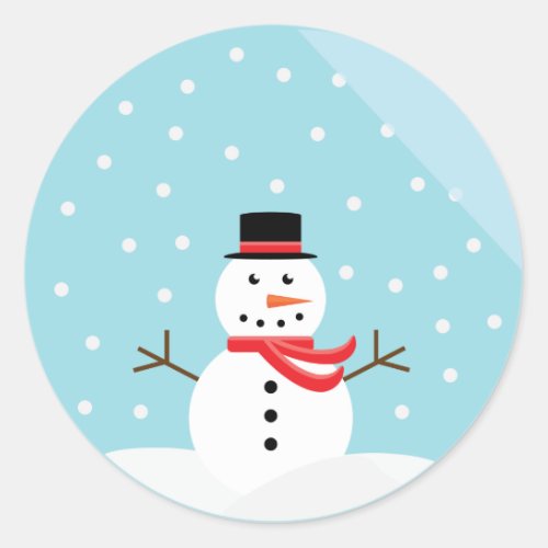 Snowman in a Snow Globe Stickers