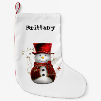 Snowman in a Top Hat Christmas Stocking