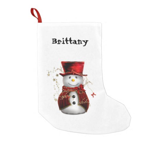 Snowman in a Top Hat Christmas Stocking