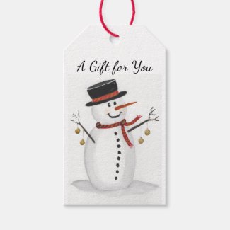Snowman in a Top Hat Gift Tag
