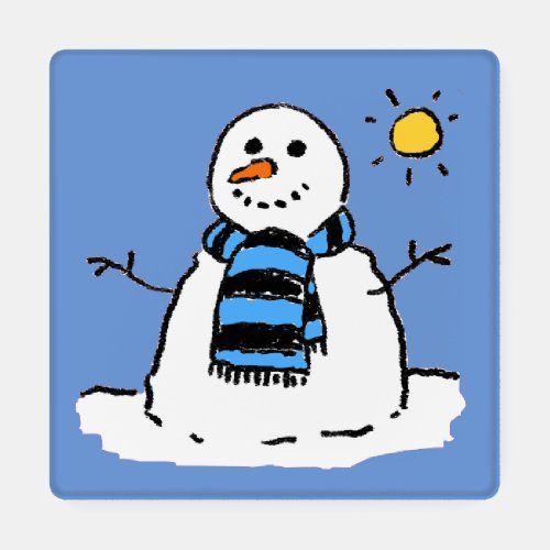 Snowman in a Winter Scene Coaster Set