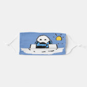 Snowman in a Winter Setting. Christmas Adult Cloth Face Mask (Front, Folded)