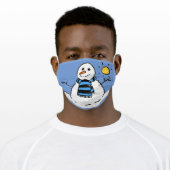 Snowman in a Winter Setting. Christmas Adult Cloth Face Mask (Worn)