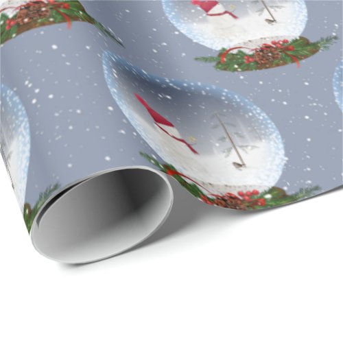 Snowman In Christmas Snow Globe  Wrapping Paper