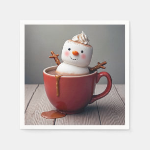 Snowman In Hot Chocolate Napkins