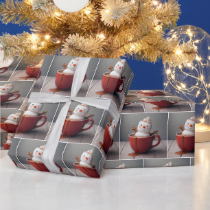 Snowman In Hot Chocolate Wrapping Paper