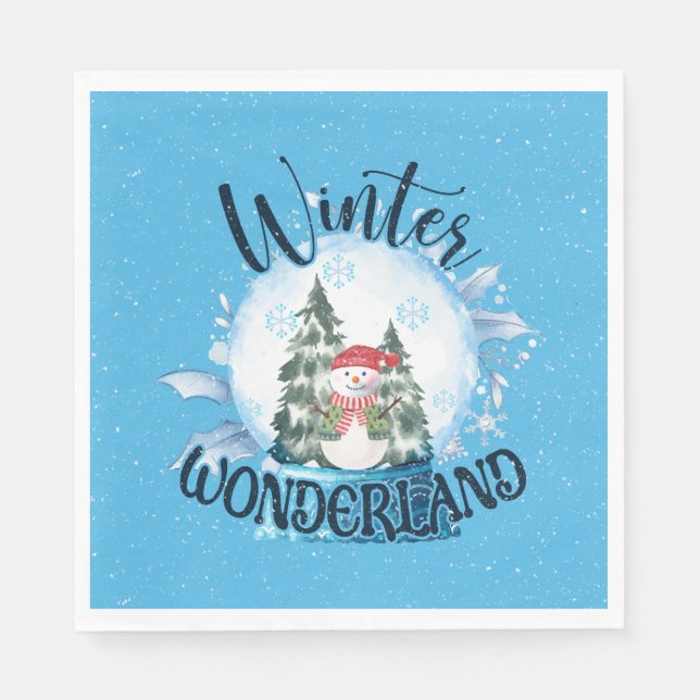 Snowman in Snow Globe  Napkins (Front)