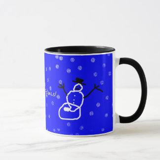 Snowman in the Snow Art by Kids Holiday Christmas Mug