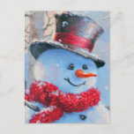 Snowman in the Woods Postcard<br><div class="desc">Snowman in the Woods</div>