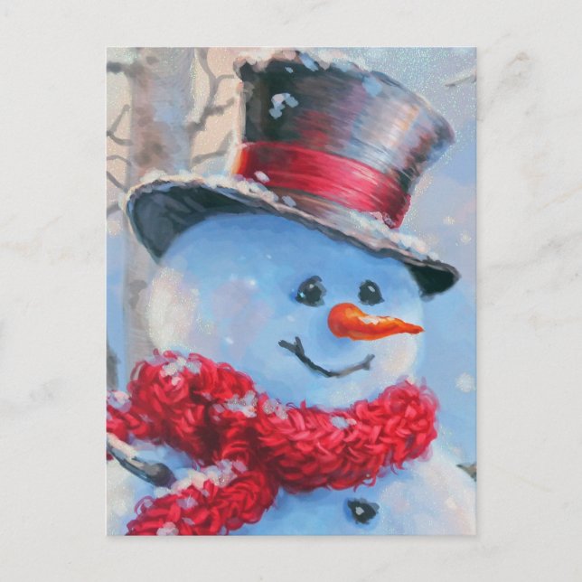 Snowman in the Woods Postcard (Front)