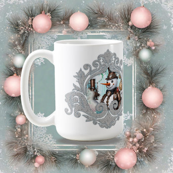 Snowman In Time! Steampunk Snowman Coffee Mug by stylishdesign1 at Zazzle