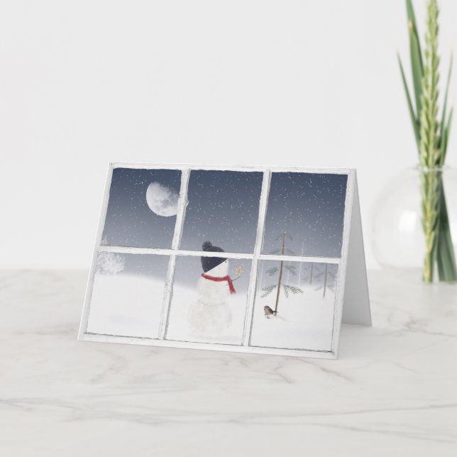 Snowman in Window Card (Front)