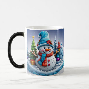 Snowman in Winter Landscape - Color Morph Mug