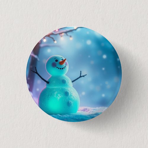 Snowman in Winter Wonderland Button