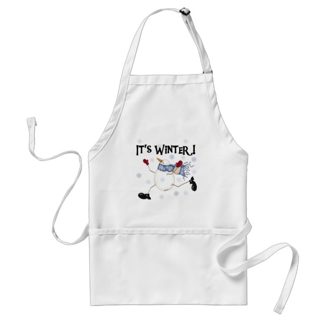 Snowman It's Winter Adult Apron (Front)