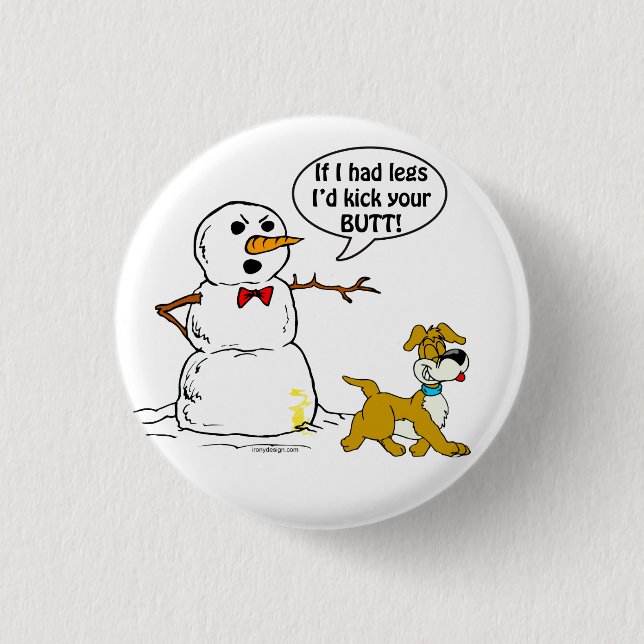 Snowman Joke Pinback Button (Front)