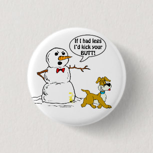 Snowman Joke Pinback Button