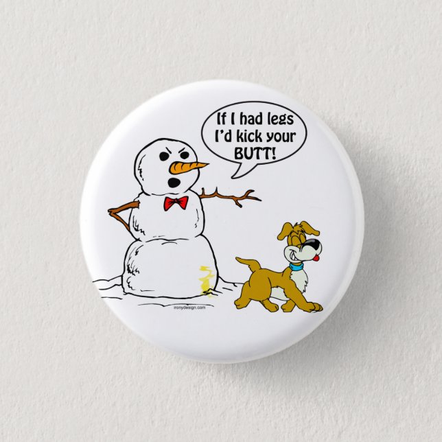 Snowman Joke Pinback Button (Front)