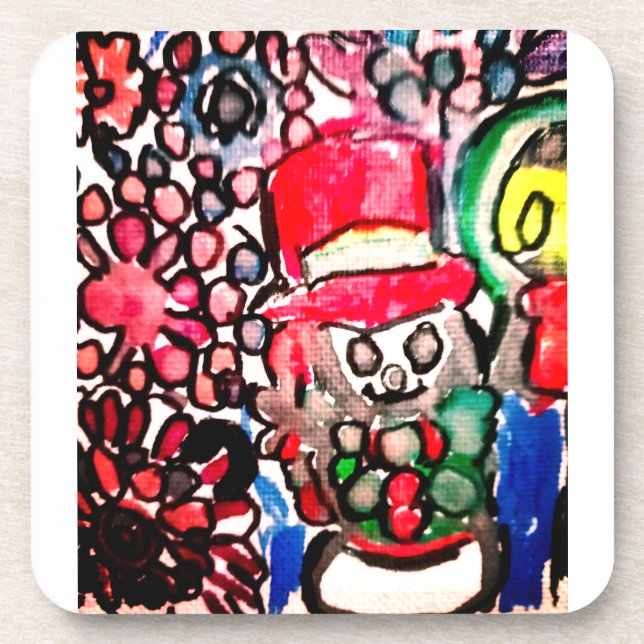 Snowman  joy beverage coaster (Front)