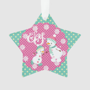 Snowman Joy Holiday Star Acrylic Ornament