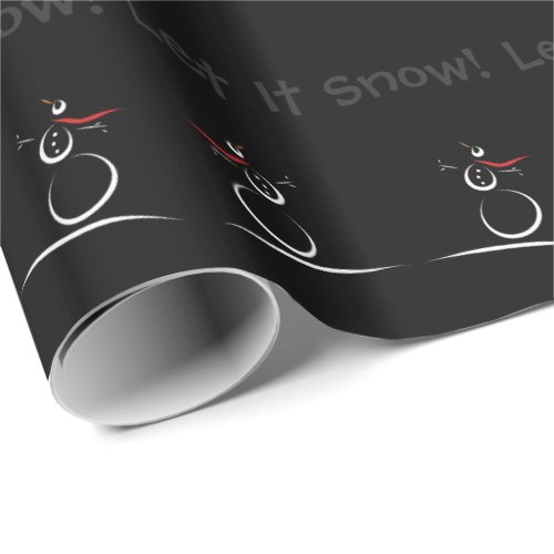 SNOWMAN JOY Let It Snow Custom Text Template Wrapping Paper