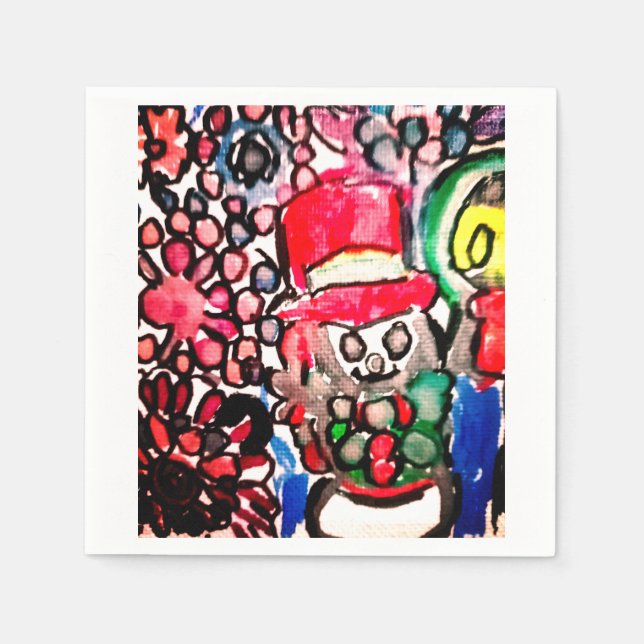 Snowman  joy napkins (Front)