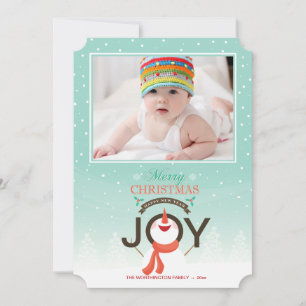 Snowman Joy Photo Holiday Card