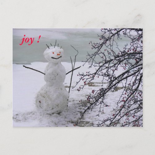 snowman joy postcard