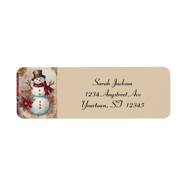 Snowman Junk Journal Page Label (Front)