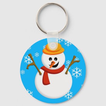 Snowman Keychain by Snowmie at Zazzle