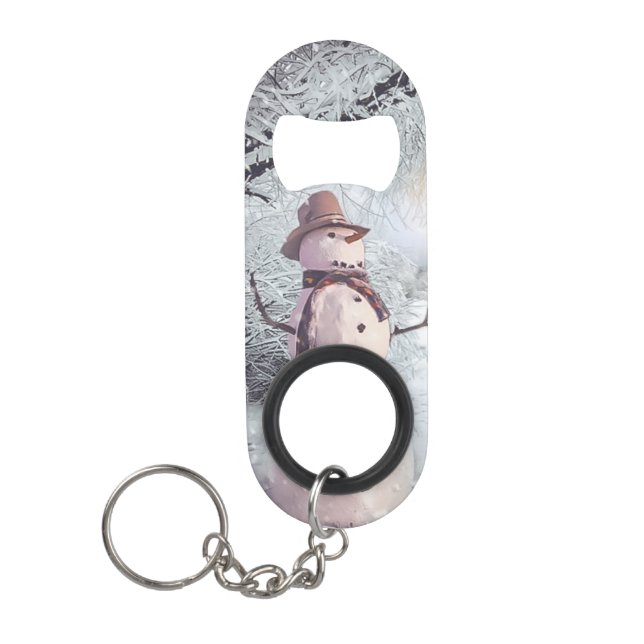 Snowman Keychain Bottle Opener (Front)