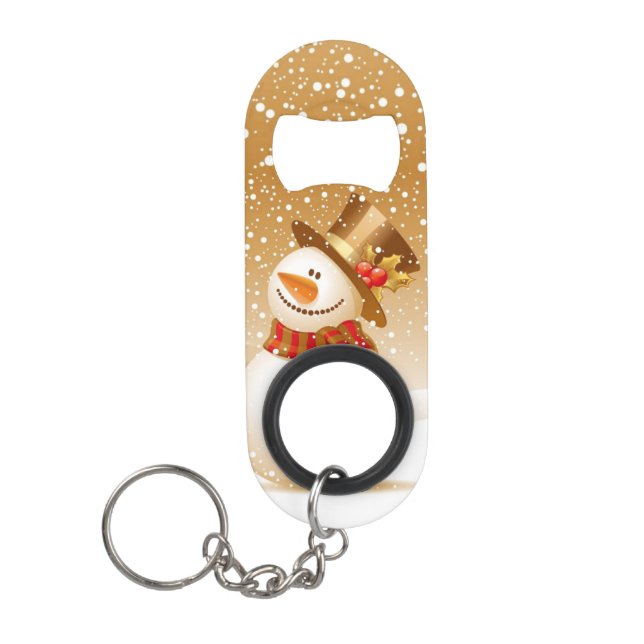 Snowman Keychain Bottle Opener (Front)