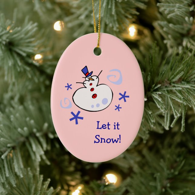 Snowman Kids Holiday Ceramic Ornament (Tree)