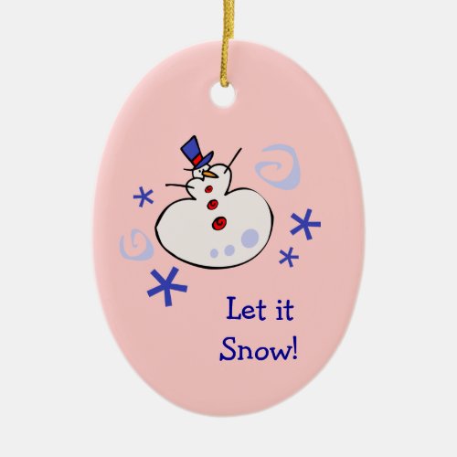 Snowman Kids Holiday Ceramic Ornament