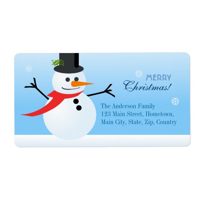 Snowman Label (Front)